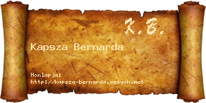 Kapsza Bernarda névjegykártya